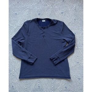 Tommy John Waffle Knit Three Button‎ Shirt - Blue - XXL